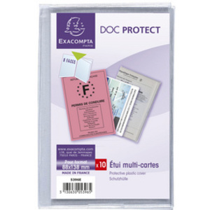 EXACOMPTA Etui de protection, PVC, 4 volets, 88 x 138 mm