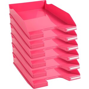 EXACOMPTA Corbeille à courrier COMBO MIDI,framboise glossy x 6