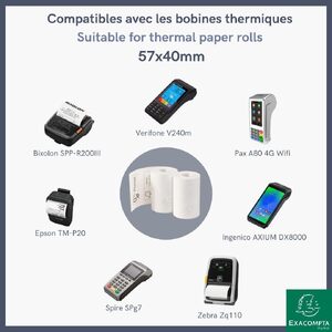 EXACOMPTA Bobine thermique Safecontact, 57 mm x 18 m, gris-