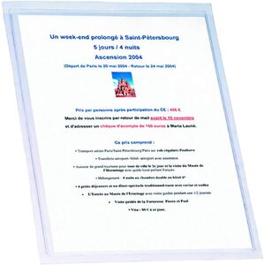 EXACOMPTA Pochette adhésive, A4, cristal transparent