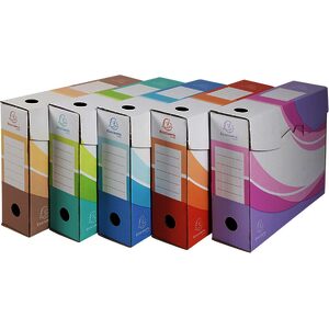 EXACOMPTA Boîte d'archives, A4, (L)80 mm, assorti