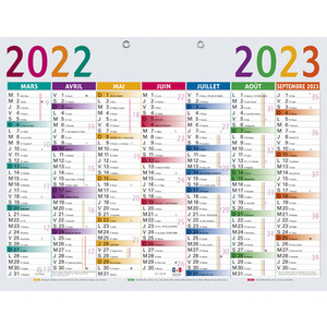 EXACOMPTA Calendrier Multicolore 2025/2026, 550 x 405 mm