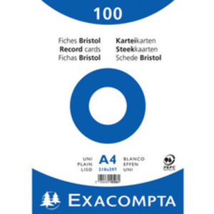 EXACOMPTA Fiches bristol, A4, quadrillé, rose