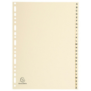 EXACOMPTA Intercalaires carte peau, A-Z, A4, 20 touches