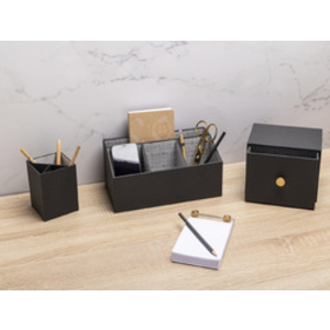 EXACOMPTA Pot à crayons Office by Me, 3 compartiments, noir