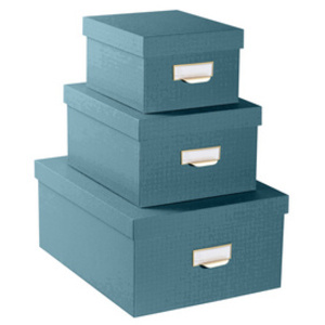 EXACOMPTA Lot de 3 boîtes gigogne Office by Me, beige