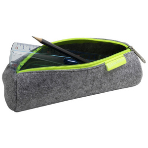 EXACOMPTA Trousse ronde, feutrine, gris / jaune fluo