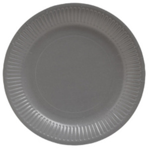 PROnappe Assiette en carton, rond, 230 mm, noir