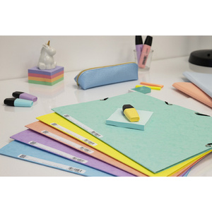 EXACOMPTA Chemise à élastiques Aquarel, A4, carton, assorti