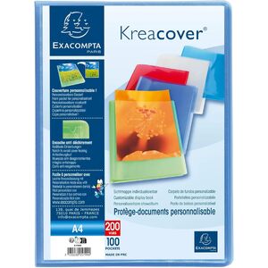 EXACOMPTA Protège-documents, A4, PP, 100 pochettes, assorti