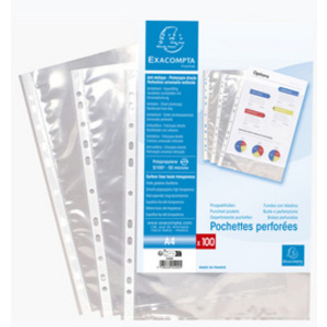 EXACOMPTA Pochette perforée, A4, PP, transparent
