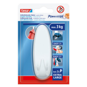 tesa Crochet Powerstrips EXTRA LARGE ovale, blanc