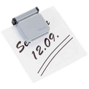 MAUL Clip magnétique S, pour fixer les informations, gris