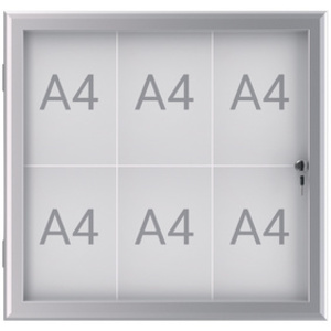 MAUL Vitrine d'affichage MAULexcite, 6 x A4, aluminium
