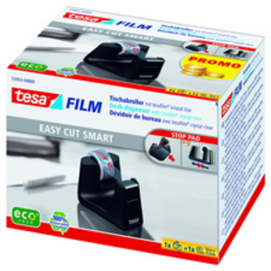 tesa Dévidoir de bureau Smart ecoLogo, équipé, noir