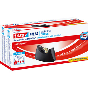 tesa Dévidoir de table Easy Cut Curve, équipé, transparent
