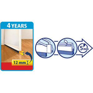 tesa Moll STANDARD Isolation bas de porte, 37 mm x 1m, blanc