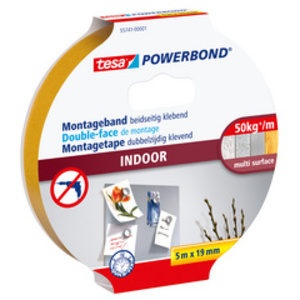 tesa Powerband Adhésif de montage INDOOR, 19 mm x 5 m