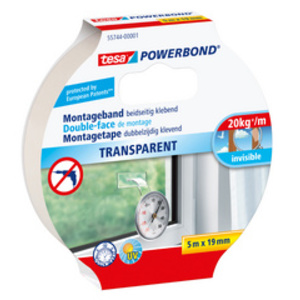 tesa Adhésif double face de montage Powerbond, transparent