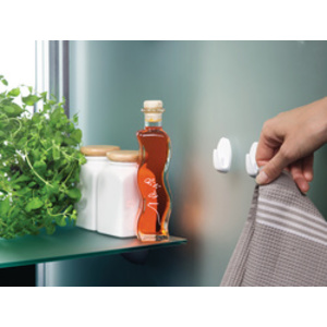 tesa Powerstrips Crochet adhésif SMALL, ovale, chromé