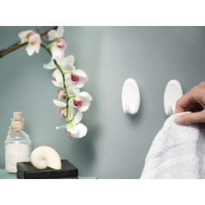 tesa Powerstrips Crochet adhésif LARGE, oval, blanc