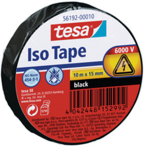 tesa Ruban isolant ISO TAPE, 19 mm x 20 m, noir