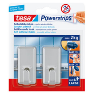 tesa Powerstrips Crochet adhésif LARGE classic, blanc