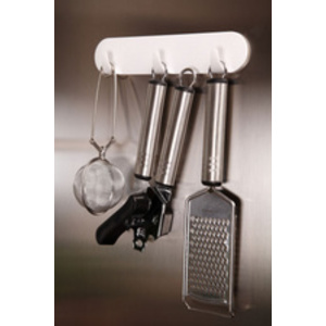 tesa Powerstrips Bande adhésive à 3 crochets, chromé