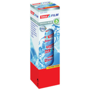 tesa Film Ruban adhésif, pack de 8, 19 mm x 10m, transparent