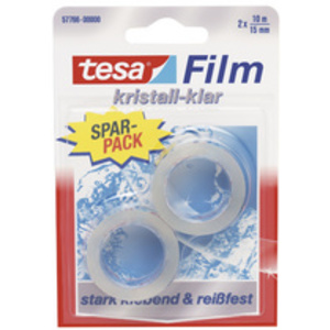 tesa Film Ruban adhésif, pack de 10, 15 mm x 33m,transparent