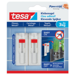 tesa Powerstrips Clou adhésif pour carrelage et métal, 4,0