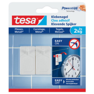tesa Powerstrips Clou adhésif pour carrelage et métal, 3,0