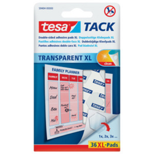 tesa TACK Pastilles adhésives XL, double face, transparent