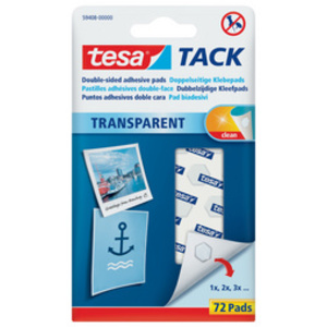 tesa TACK Pastilles adhésives, double face, transparent  - 44164