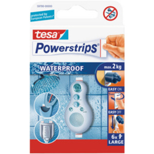 tesa Powerstrips Pastille adhésive LARGE WATERPROOF, blanc