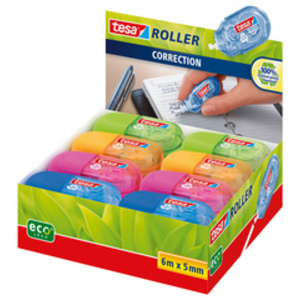 tesa ecoLogo Mini roller de correction jetable, 5 mm x 6 m