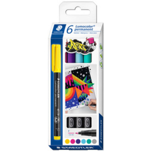 STAEDTLER Marqueur permanent 318F Lumocolor, étui de 6
