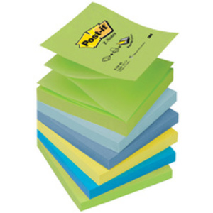 Post-it Bloc-note adhésif Z-Notes, 76 x 76 mm, 6 couleurs