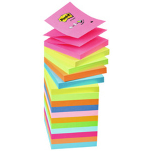 Post-it Bloc-note adhésif Z-Notes, 76 x 76 mm, 6 couleurs