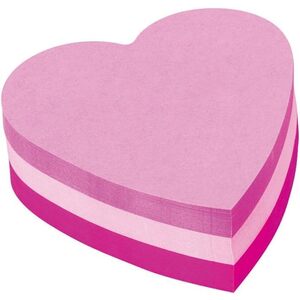 Post-it Bloc-note, 70 x 70 mm, forme de coeur, 3 couleurs