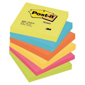 Post-it Bloc-note adhésif, 76 x 76 mm, Energetic Collection  - 23632