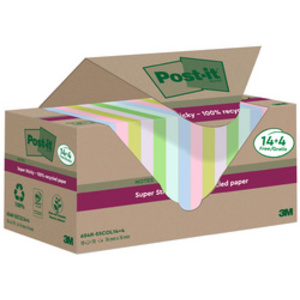 Post-it Super Sticky Recycling Notes, 47,6 x 47,6 mm, coloré