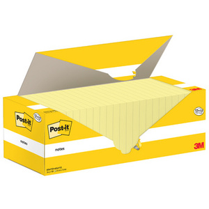 Post-it Bloc-note adhésif, 76 x 76 mm, 12+12 GRATUIT, jaune