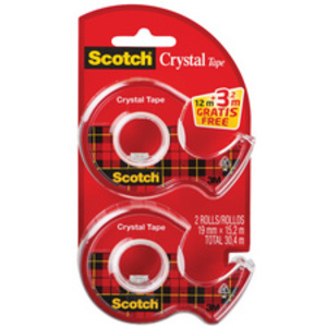 Scotch Dévidoir à main Crystal, transparent, pack économique