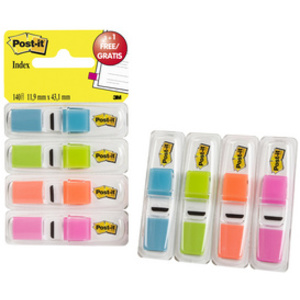 Post-it Marque-pages Index, 11,9x43,2 mm, distributeur de 4