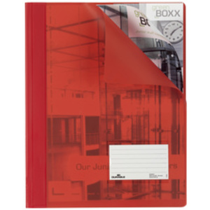 DURABLE Chemise à lamelle DURALUX, A4, rouge translucide