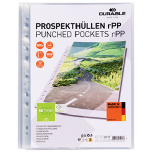 DURABLE Pochette perforée PREMIUM, A4, rPP, transparent