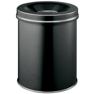 Corbeille à papier DURABLE SAFE, ronde, 15 litres, noir