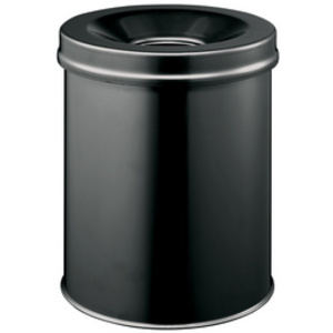 DURABLE Corbeille à papier SAFE, ronde, 15 litres, noir
