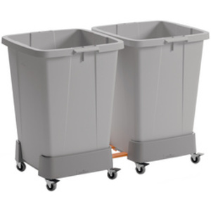 DURABLE Chariot DURABIN 90 L, en rPP, 4 roulettes, gris